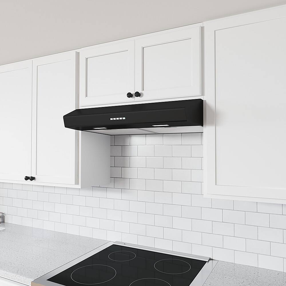 Alt View 12. Zephyr - Breeze II 36 in. 400 CFM Under Cabinet Range Hood with LED Lights - Black.
