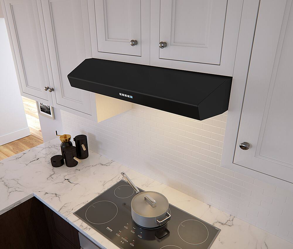 Alt View 14. Zephyr - Breeze II 36 in. 400 CFM Under Cabinet Range Hood with LED Lights - Black.