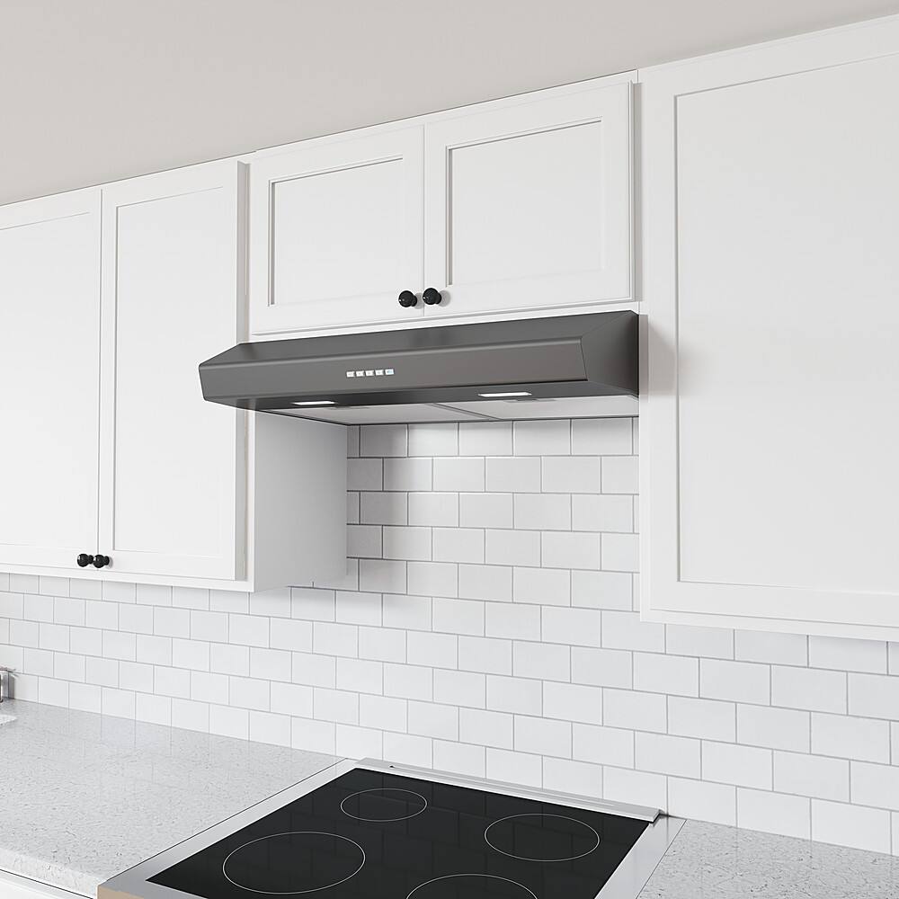 Alt View 12. Zephyr - Breeze II 36 in. 400 CFM Under Cabinet Range Hood with LED Lights - Black Stainless Steel.