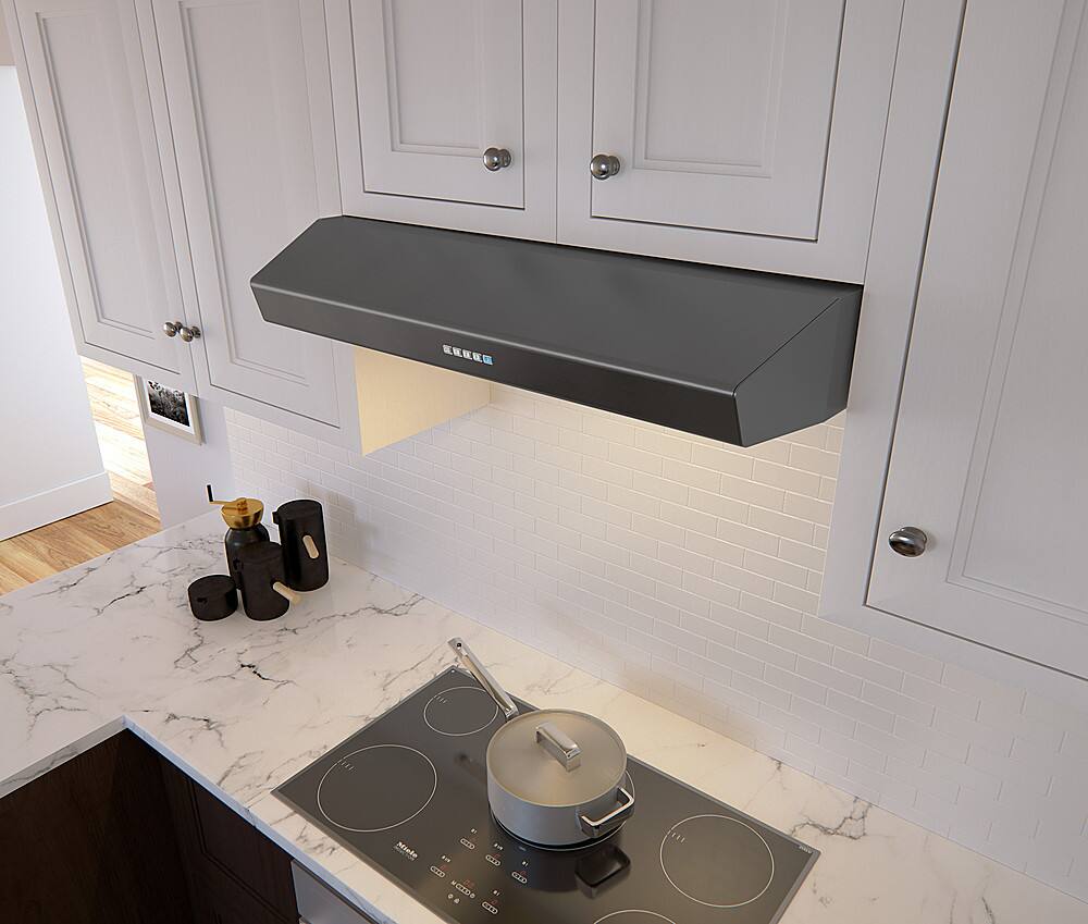 Alt View 14. Zephyr - Breeze II 36 in. 400 CFM Under Cabinet Range Hood with LED Lights - Black Stainless Steel.