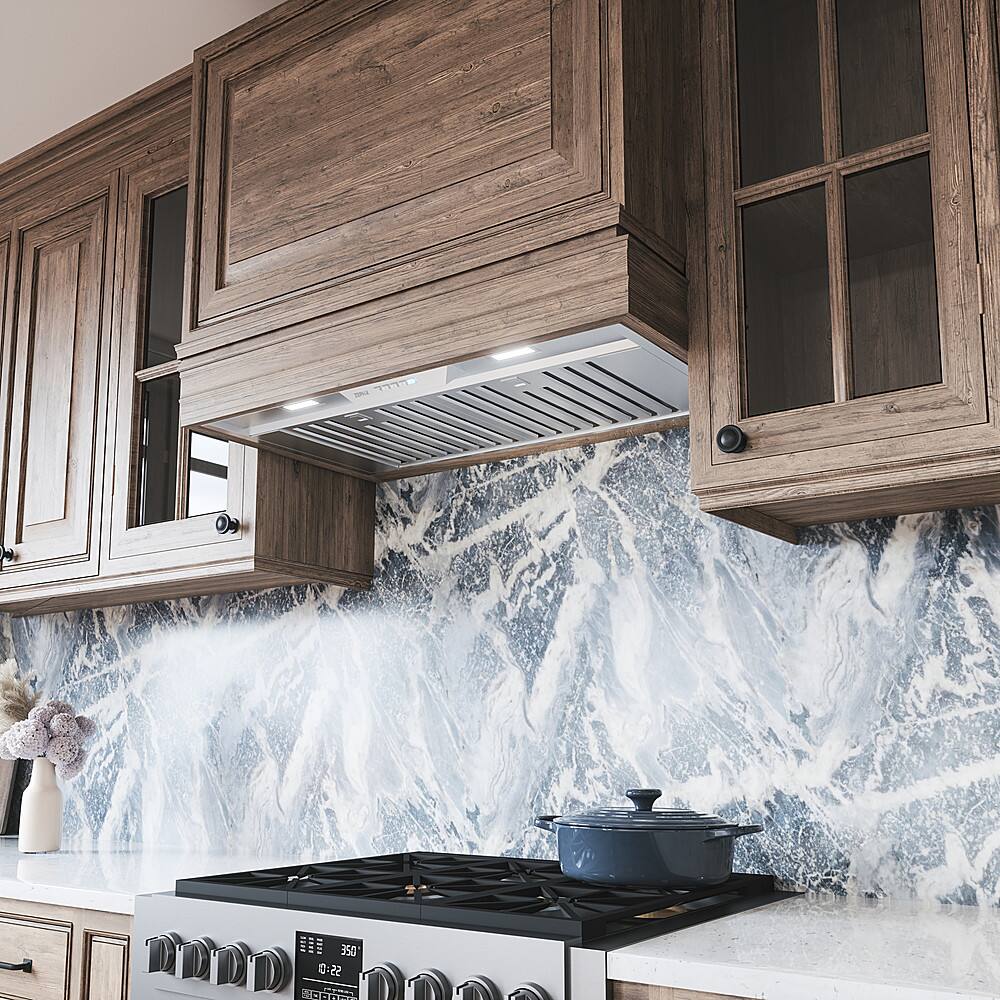 Alt View 12. Zephyr - Monsoon Mini II 48 in. 600 CFM Insert Range Hood with LED Lights - Stainless Steel.