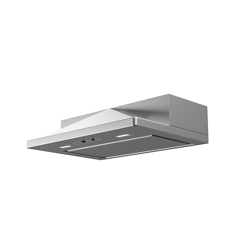 Angle View: Zephyr - Pyramid 30 in. 400 CFM Under Cabinet Range Hood with LED Lights in Stainless Steel - Stainless steel