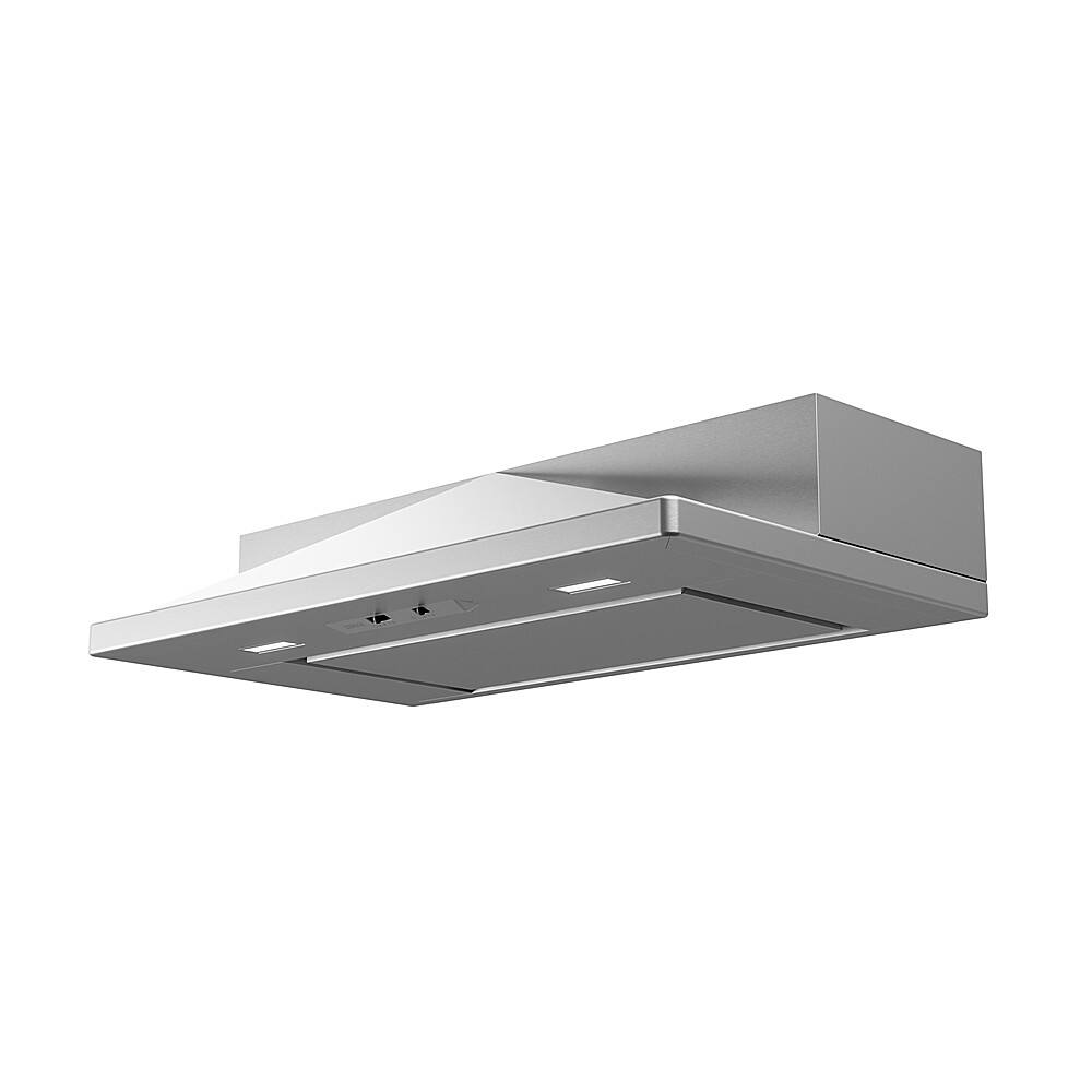 Angle. Zephyr - Pyramid 36 in. 400 CFM Under Cabinet Range Hood with LED Lights - Stainless Steel.