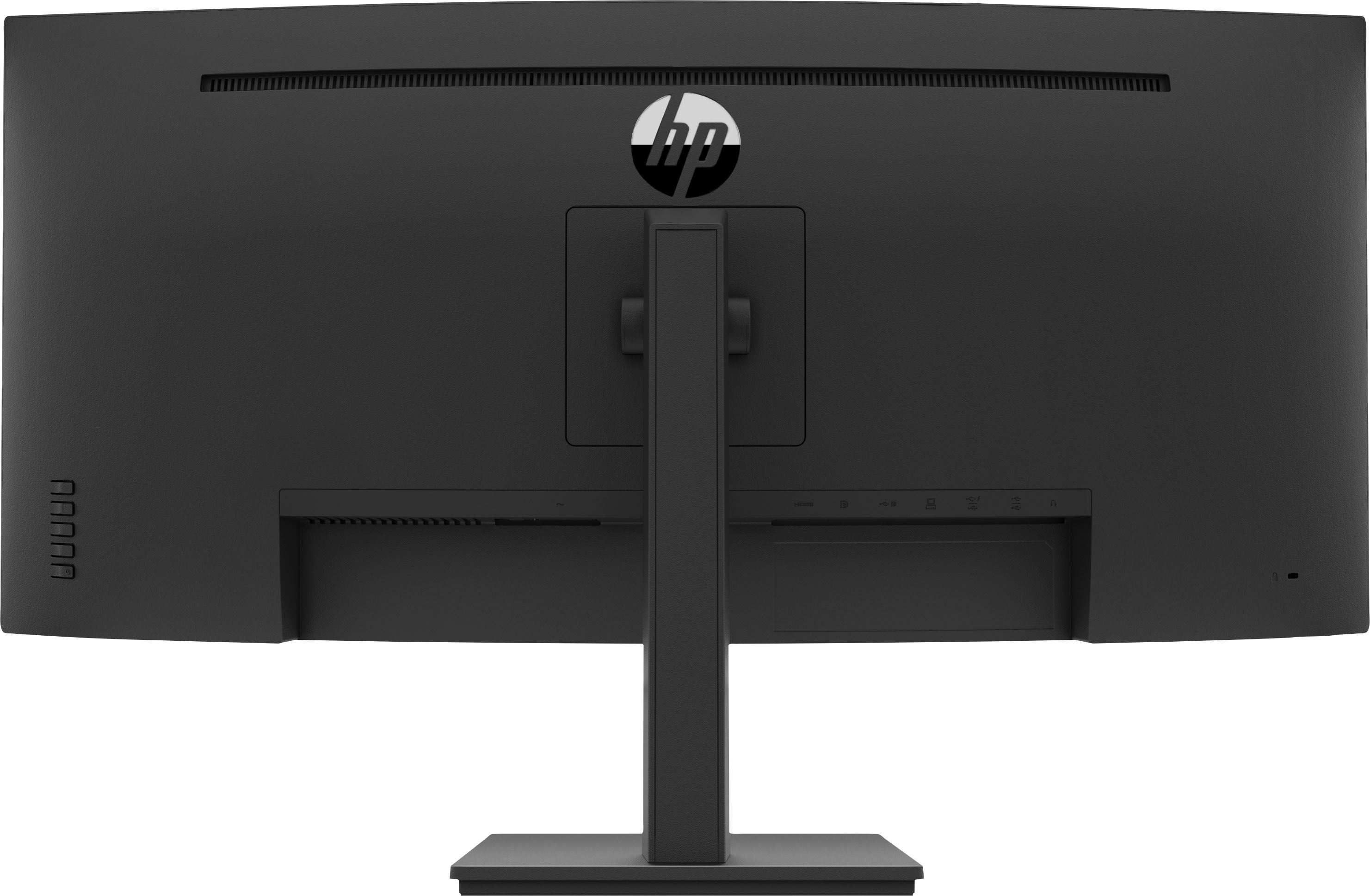Back View: HP - 34" LED Curved WQHD Monitor (HDMI, DisplayPort, USB-C) - Black