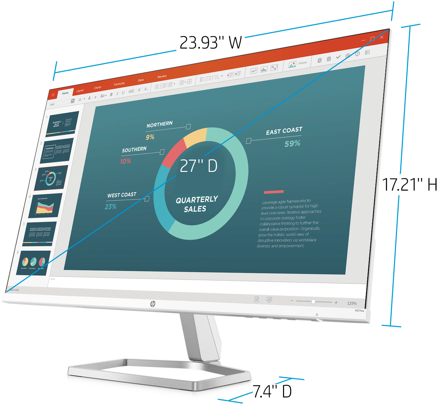 Monitor HP M27fwa 27'' Full HD Blanco - Monitor LED