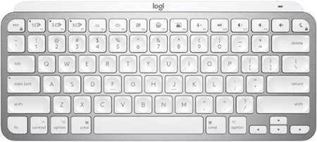 Logitech - MX Keys Mini TKL Bluetooth Scissor Mini MX Keys Switch Keyboard for Apple mac OS, iPad OS with Backlit Keys - Pale Gray