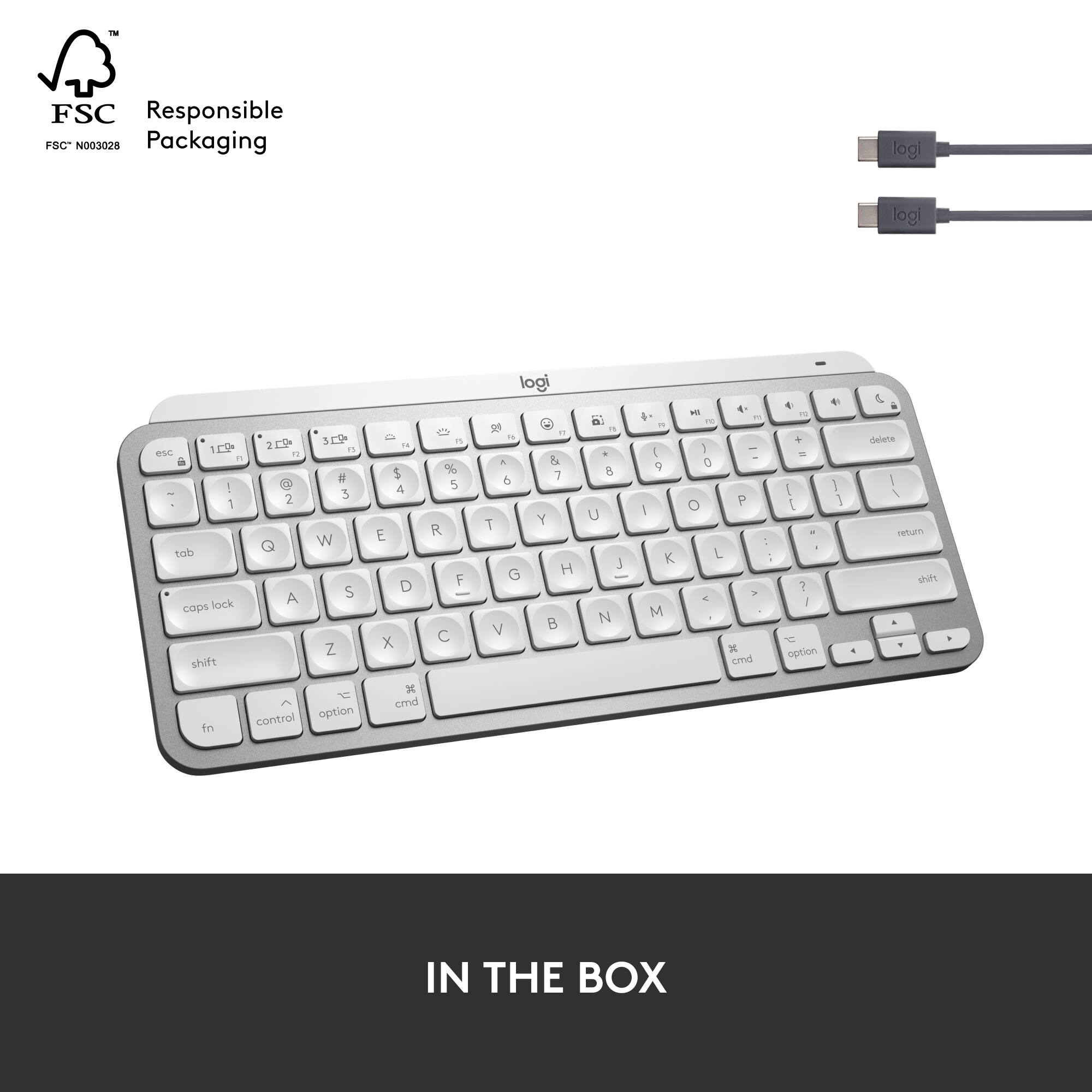In the box: Logitech keyboard.