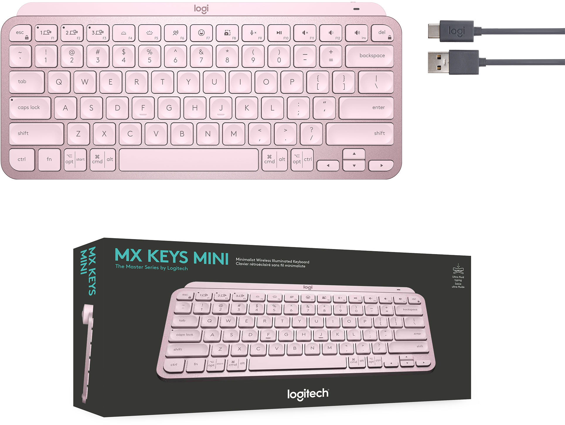 Logitech MX Keys Mini TKL Wireless Bluetooth Scissor Keyboard with 