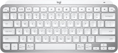 Logitech - MX Keys Mini TKL Wireless Bluetooth Scissor Keyboard with Backlit Keys - Pale Gray - Front_Zoom
