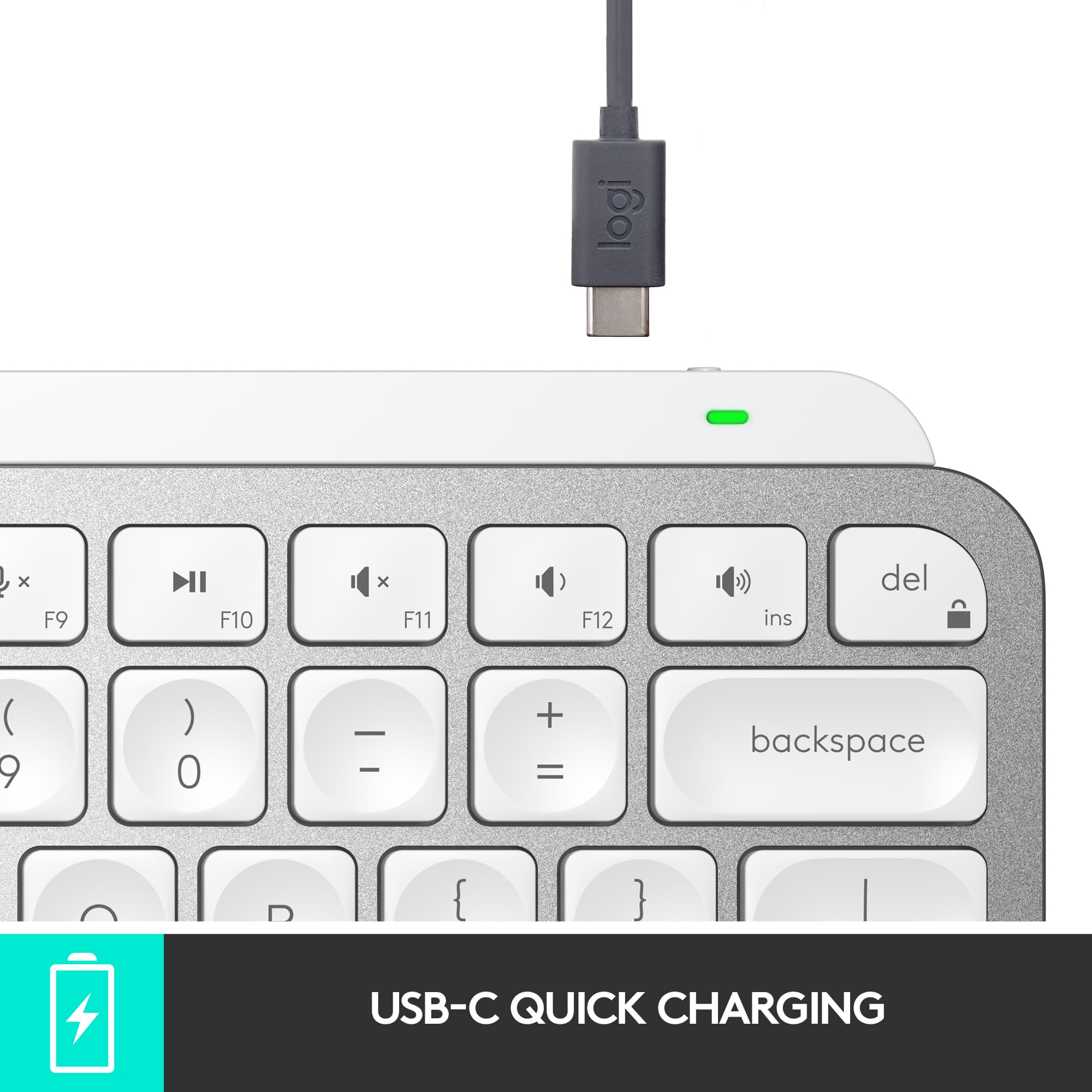 The text on the image is grouped and corrected as follows:
"USB-C Quick Charging"