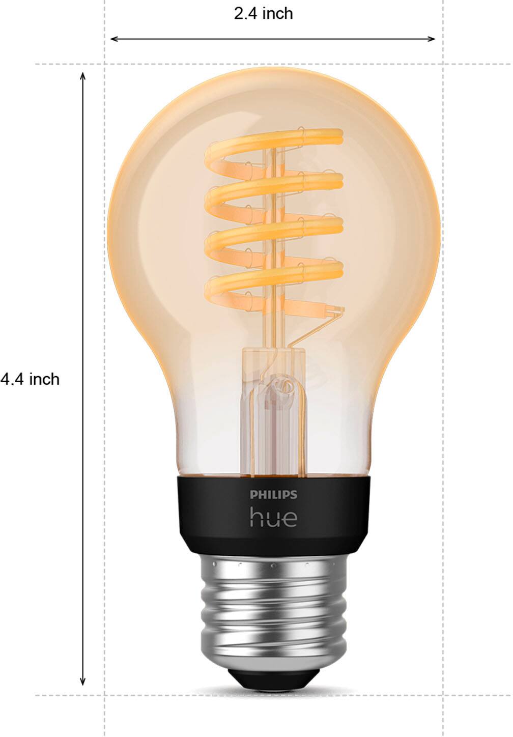 Alt View 12. Philips - Hue Filament A19 Bluetooth Smart LED Bulb - White Ambiance.