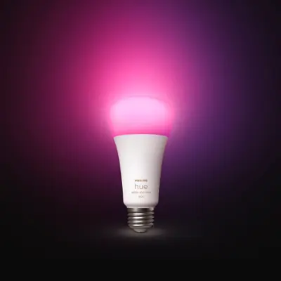 Philips - Hue A21 Bluetooth 100W Smart LED Bulb - White and Color Ambiance