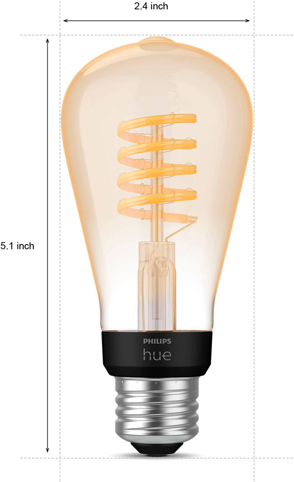 Alt View 12. Philips - Hue Filament ST19 Bluetooth LED Smart Bulb - White Ambiance.
