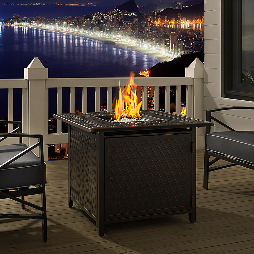 Best Buy: Fire Sense Cartney Square Aluminum LPG Fire Pit Antique ...