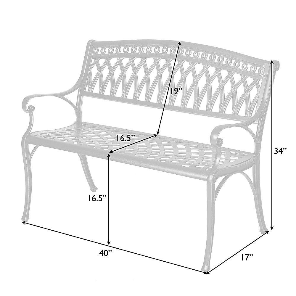Alt View 14. Patio Sense - Simone Cast Aluminum Patio Bench.