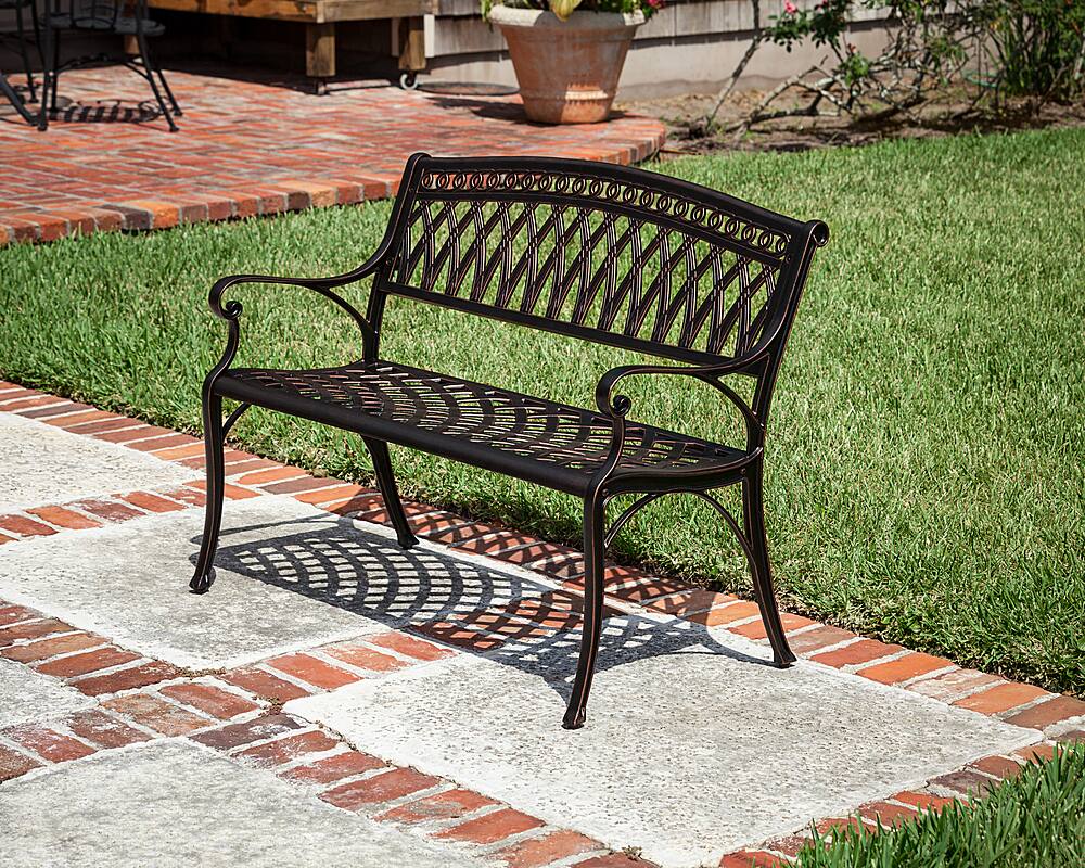 Alt View 15. Patio Sense - Simone Cast Aluminum Patio Bench.