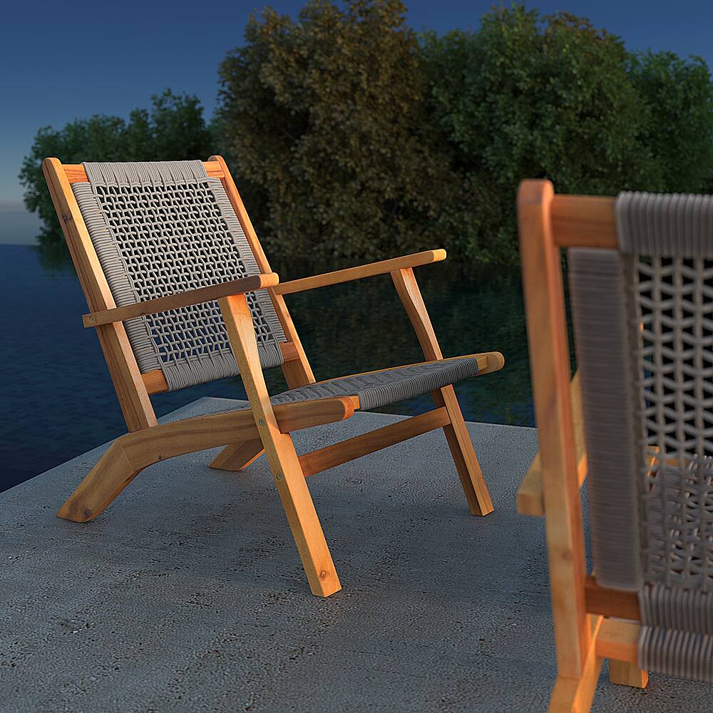 Alt View 15. Patio Sense - Vega Natural Stain Outdoor Chair - Gray.