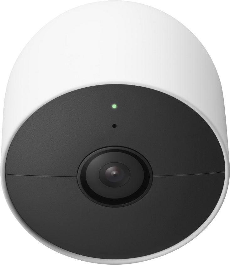 Angle View: Google - Geek Squad Certified Refurbished Nest Cam 2 Pack Indoor/Outdoor Wire Free Security Cameras - Snow