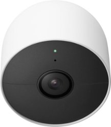 Google - Geek Squad Certified Refurbished Nest Cam 2 Pack Indoor/Outdoor Wire Free Security Cameras - Snow - Angle_Zoom