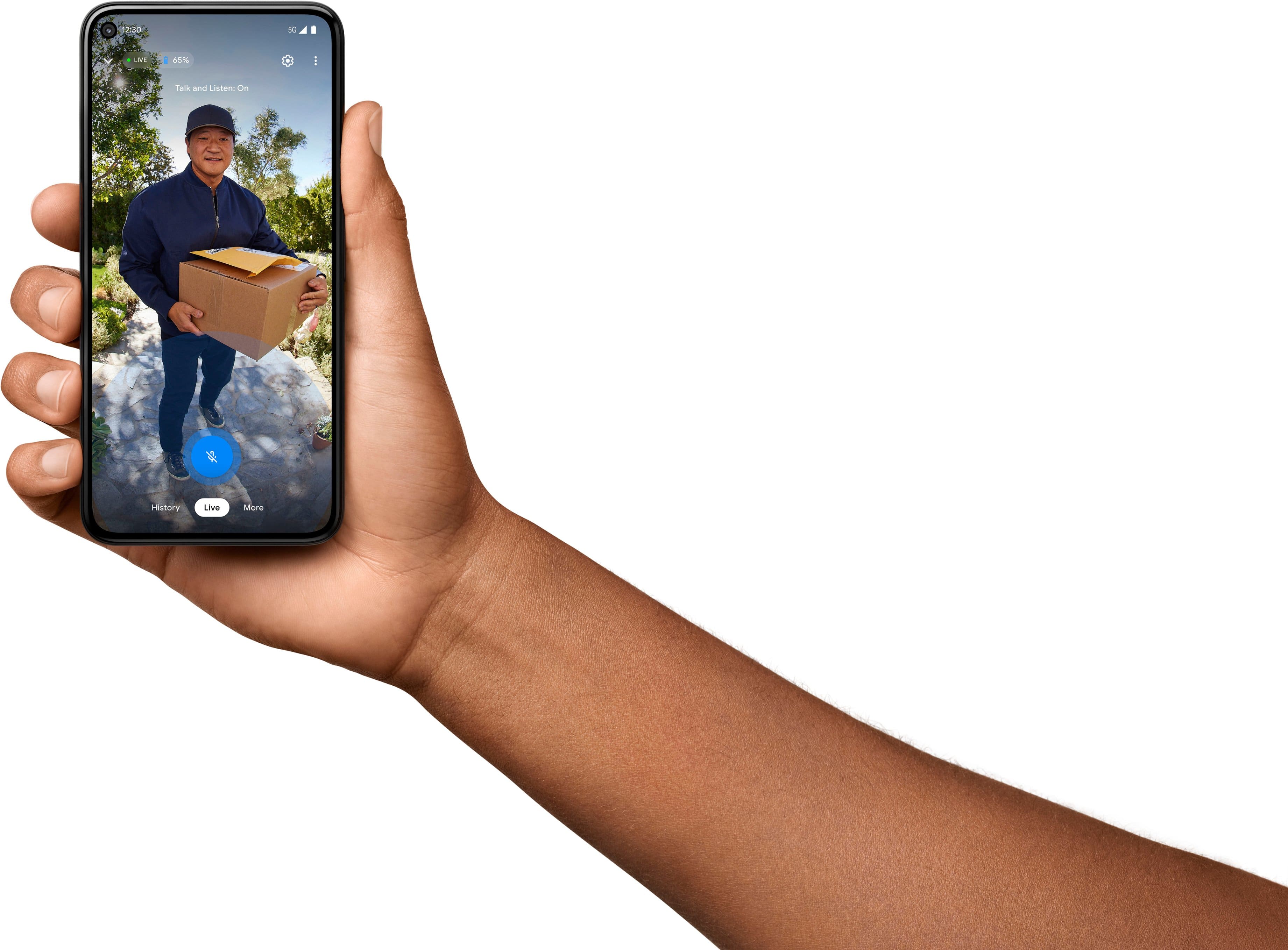 Alt View 16. Google - Geek Squad Certified Refurbished Nest Video Wi-Fi Video Doorbell - Battery Operated - Linen.