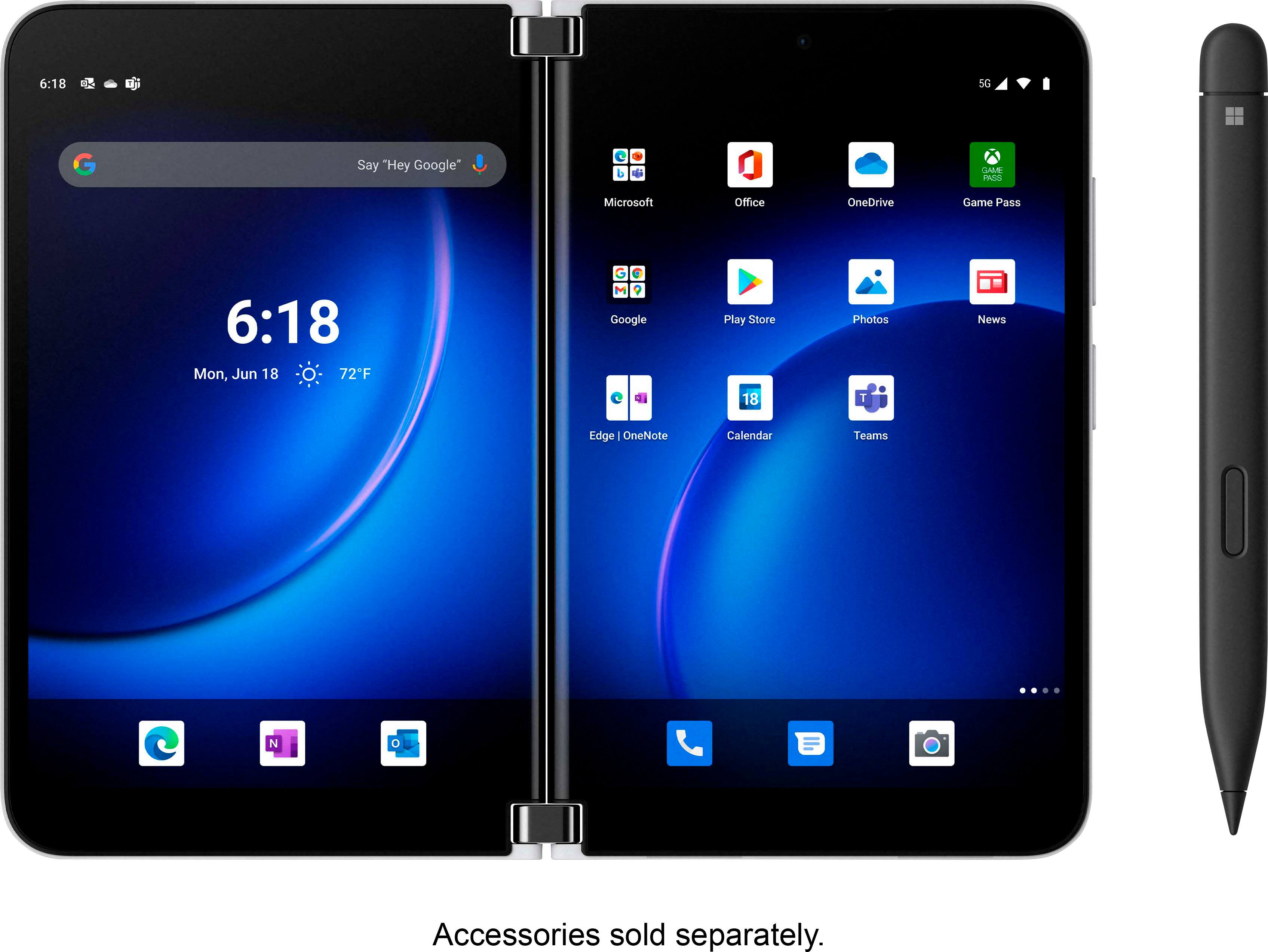 Alt View 14. Microsoft - Surface Duo 2 5G 256GB (Unlocked) - Glacier.