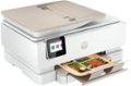 Angle. HP - ENVY Inspire 7955e Wireless All-In-One Inkjet Photo Printer - Refurbished - White & Sandstone.