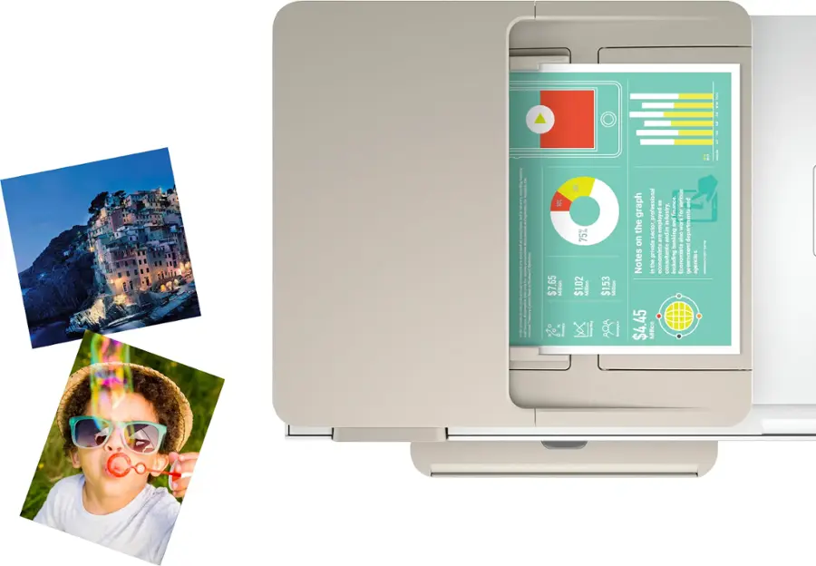 Alt View 17. HP - ENVY Inspire 7955e Wireless All-In-One Inkjet Photo Printer - Refurbished - White & Sandstone.