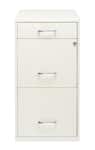 Hirsh - Metal 3-Drawer Organizer File Cabinet with Pencil Drawer - Pearl White
