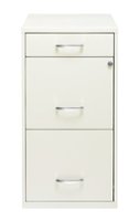 Hirsh - Metal 3-Drawer Organizer File Cabinet with Pencil Drawer - Pearl White - Front_Zoom