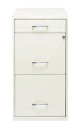 Hirsh - Metal 3-Drawer Organizer File Cabinet with Pencil Drawer - Pearl White - Front_Zoom