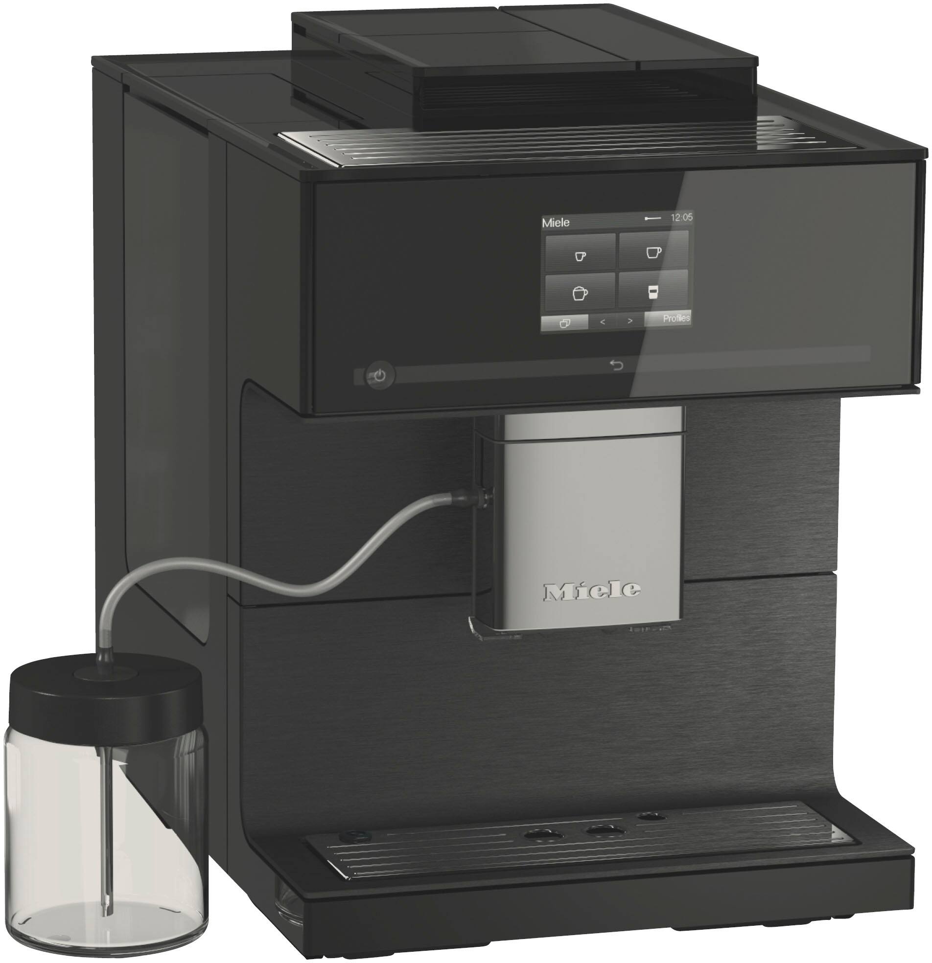 Angle View: Miele - CM7750OBSW Coffeemaker Obsidian Black - Black