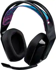 Front. Logitech - G535 LIGHTSPEED Wireless Over-the-Ear Gaming Headset for Windows, PS5, PS4 - Black.