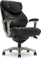 La-Z-Boy - Cantania Bonded Leather Executive Office Chair - Black - Front_Zoom