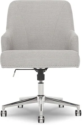 Front. Serta - Leighton Fabric Home Office Chair - Light Gray.