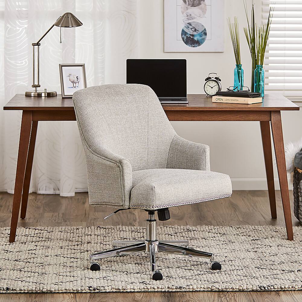 Alt View 11. Serta - Leighton Fabric Home Office Chair - Light Gray.