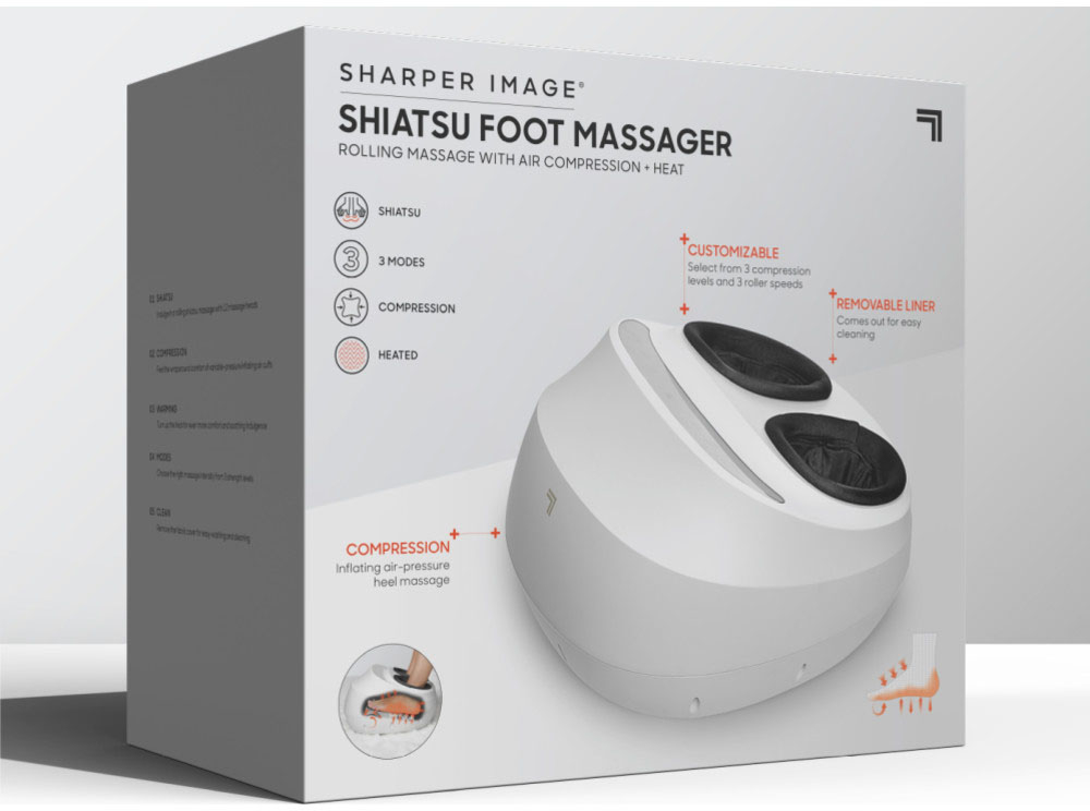 SHARPER IMAGE Shiatsu Foot Massager White 1013247 - Best Buy