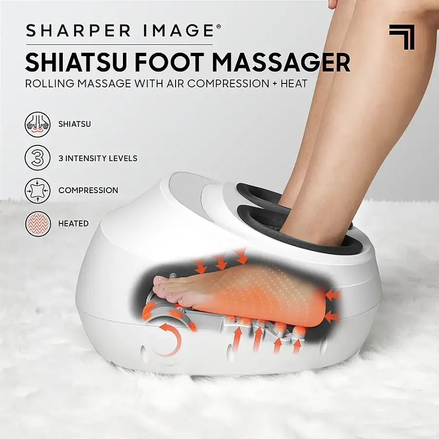 Sharper Image Shiatsu Foot Massager White 1013247 - Open Box - Best Buy