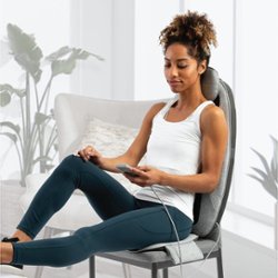 Sharper Image - Massager Seat Topper 4-Node Shiatsu with Heat and Vibration - Grey - Left_Zoom