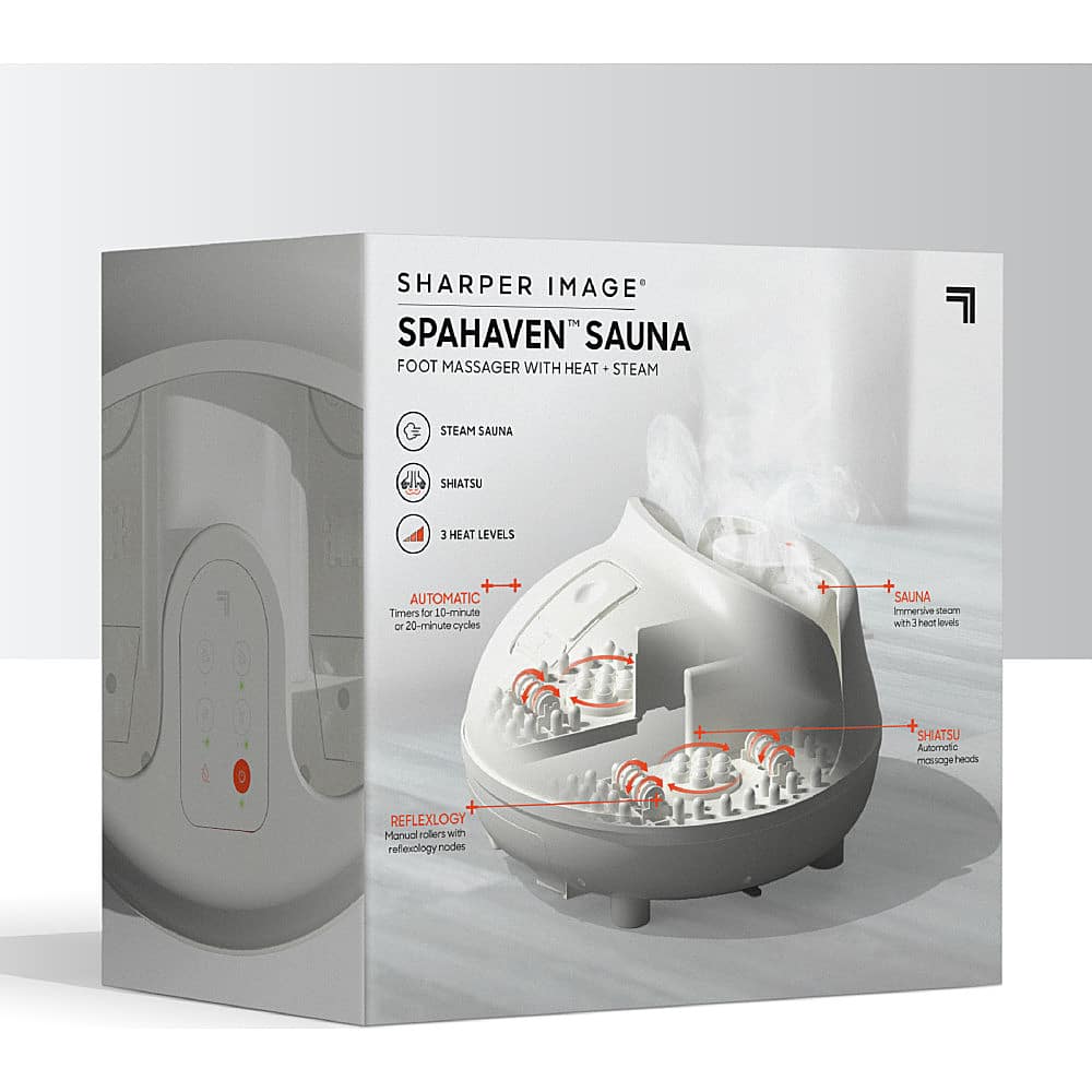 Alt View 15. Sharper Image - Shiatsu Foot Sauna with Heat and Steam - White.