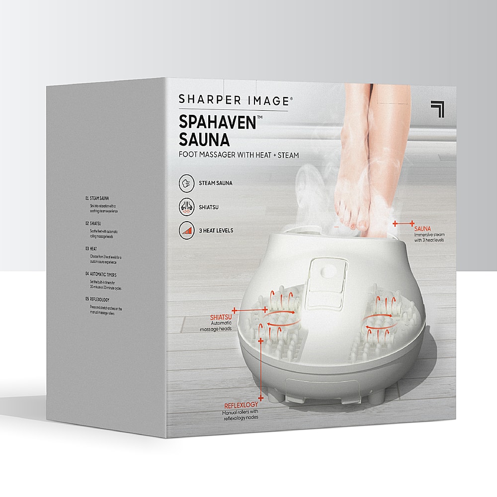 Alt View 16. Sharper Image - Shiatsu Foot Sauna with Heat and Steam - White.
