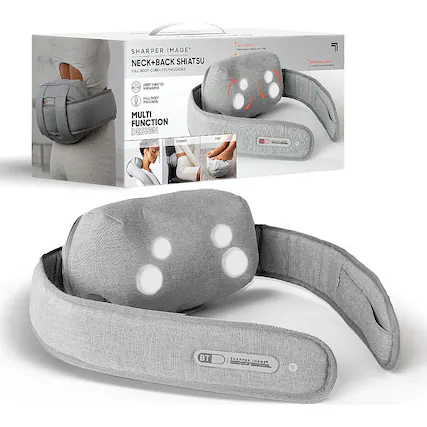 Angle. Sharper Image - Shiatsu Full Body Multifunction Cordless Massager - Grey.