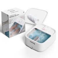 SHARPER IMAGE Hydro Spa Plus Foot Bath Massager, Heated with Rollers and LCD Display - White - Angle_Zoom