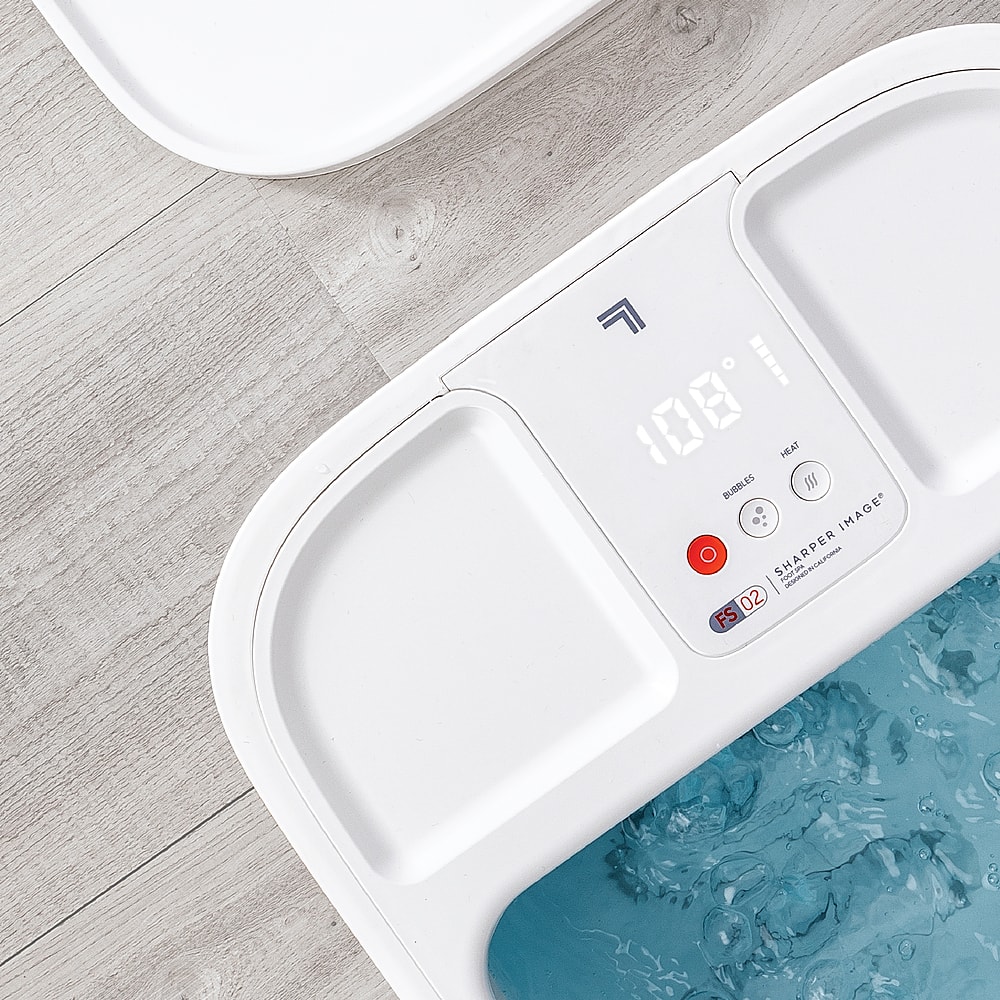 Alt View 12. Sharper Image - Hydro Spa Plus Foot Bath Massager, Heated with Rollers and LCD Display - White.
