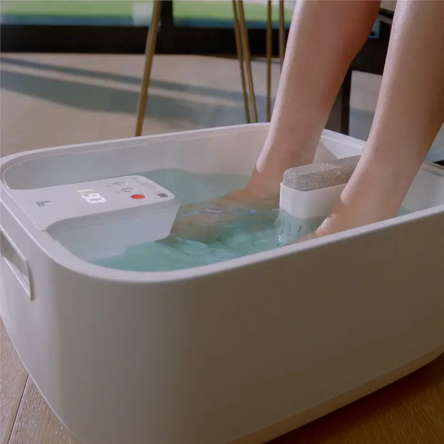 Alt View 22. Sharper Image - Hydro Spa Plus Foot Bath Massager, Heated with Rollers and LCD Display - White.