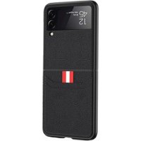 SaharaCase - Leather Wallet Case for Samsung Galaxy Z Flip3 5G - Black - Front_Zoom