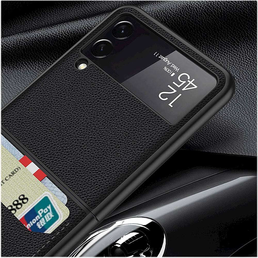 Alt View 15. SaharaCase - Leather Wallet Case for Samsung Galaxy Z Flip3 5G - Black.