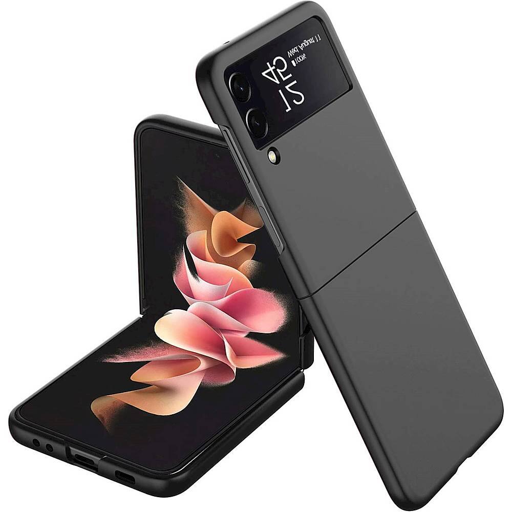 Alt View 11. SaharaCase - Hard Shell Silicone Case for Samsung Galaxy Z Flip3 5G - Black.