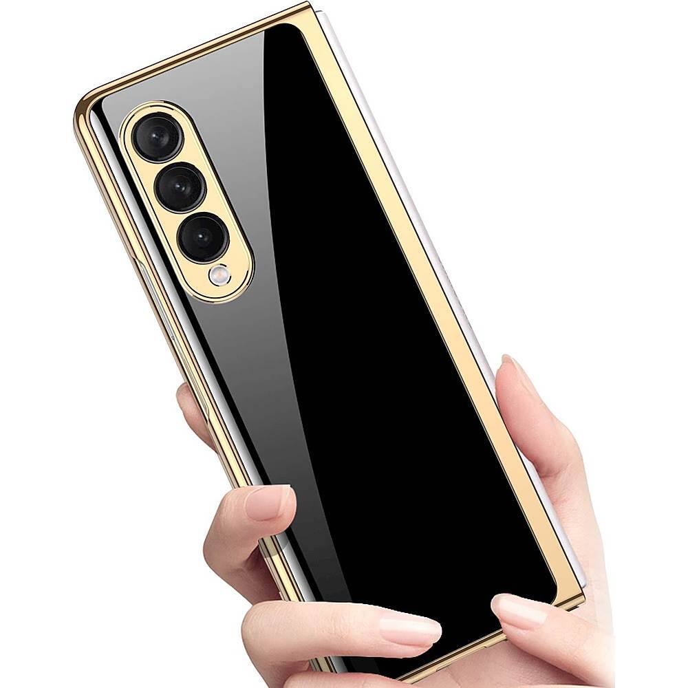 Alt View 13. SaharaCase - Marble Series Case for Samsung Galaxy Z Fold3 5G - Black/Gold.