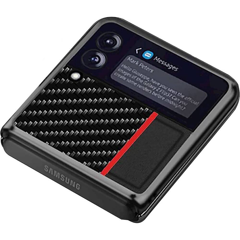 Alt View 11. SaharaCase - Hard Shell Silicone Series Case for Samsung Galaxy Z Flip3 5G - Black/Carbon Fiber.