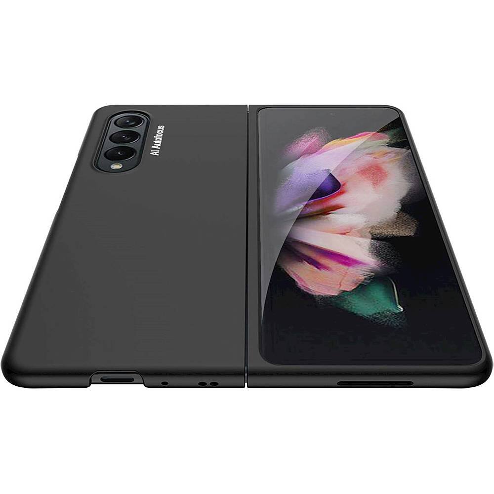 Alt View 12. SaharaCase - Hard Shell Silicone Case for Samsung Galaxy Z Fold3 5G - Black.